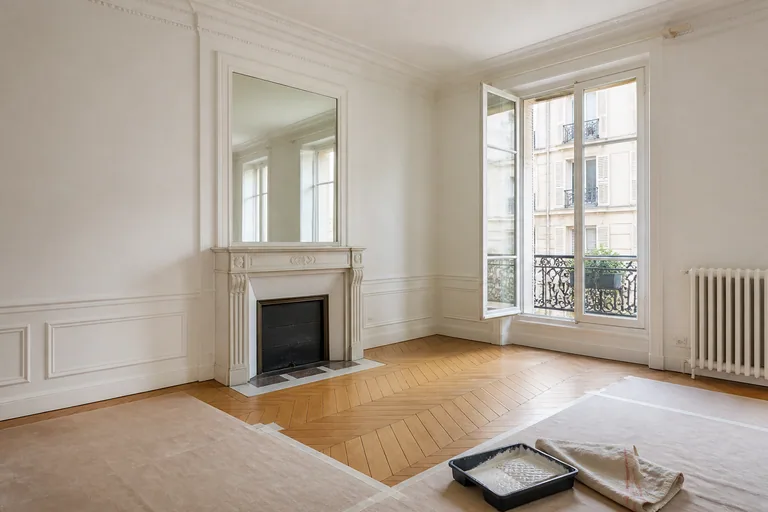 Intérieur après des travaux de peinture